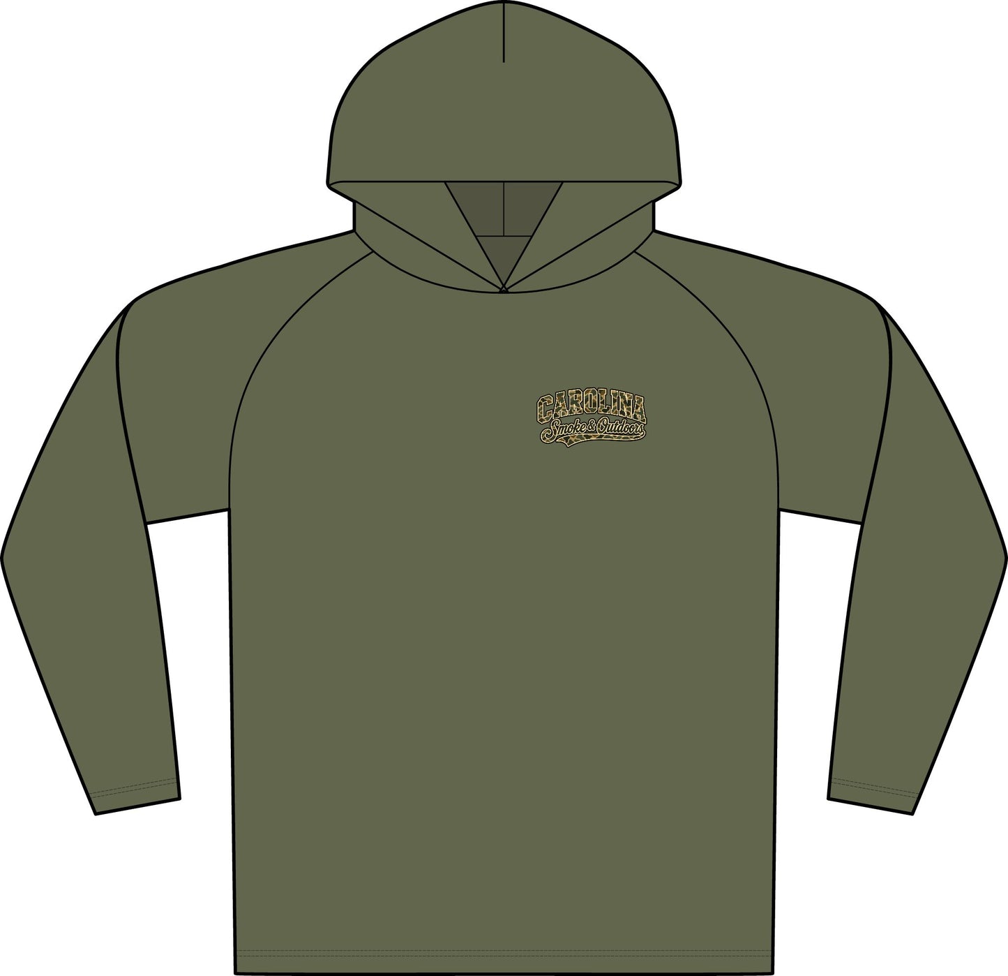 Camo Logo Hooded Long Sleeve Tee